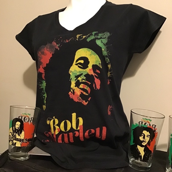 🔥SALE! BOB MARLEY! 12 year anvi. beer glasses and tee shirt size large,🔥🔥 - Picture 2 of 6